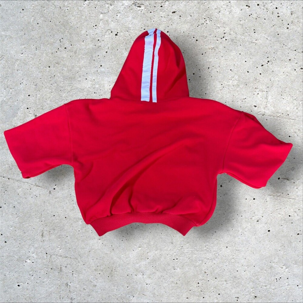 I.AM.GIA Tracksuit Set Womens M Red Cropped Hoodie Sweatpants Striped Loungewear - Picture 2 of 11